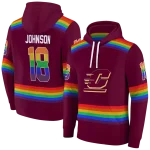 custom central michigan chippewas rainbow stripes maroon hoodie best selling
