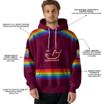 custom central michigan chippewas rainbow stripes maroon hoodie best selling