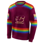 custom central michigan chippewas rainbow stripes maroon hoodie best selling