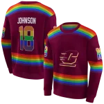 custom central michigan chippewas rainbow stripes maroon hoodie best selling