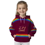 custom central michigan chippewas rainbow stripes maroon hoodie best selling