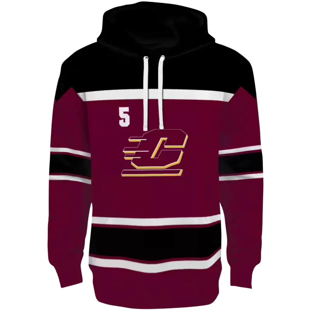 custom central michigan chippewas striped pattern maroon hoodie best selling custom central michigan chippewas striped pattern maroon hoodie best selling