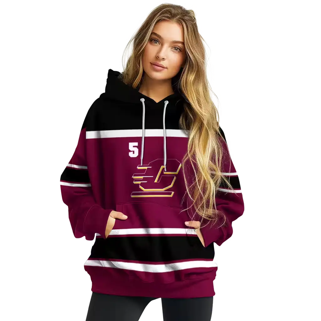custom central michigan chippewas striped pattern maroon hoodie high quality custom central michigan chippewas striped pattern maroon hoodie high quality
