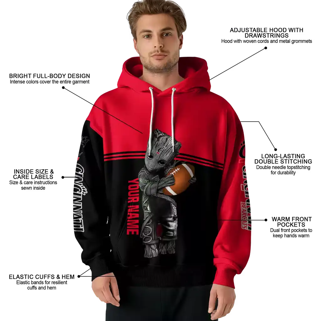 custom cincinnati bearcats baby groot red black hoodie latest model custom cincinnati bearcats baby groot red black hoodie latest model