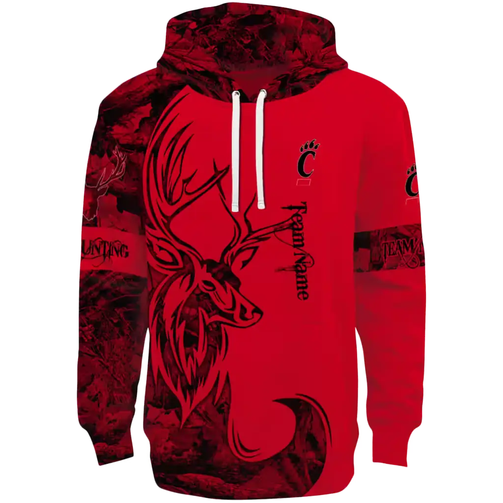custom cincinnati bearcats deer silhouette red hoodie best selling custom cincinnati bearcats deer silhouette red hoodie best selling