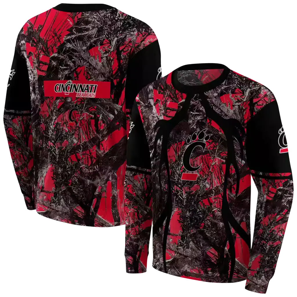 custom cincinnati bearcats hunting theme red black hoodie premium grade custom cincinnati bearcats hunting theme red black hoodie premium grade