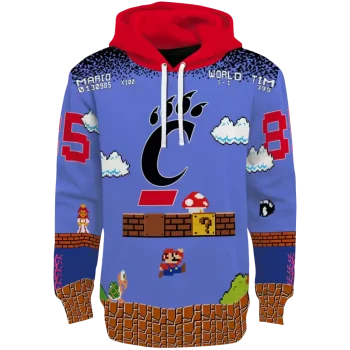 custom cincinnati bearcats mario blue black hoodie best selling