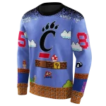 custom cincinnati bearcats mario blue black hoodie best selling