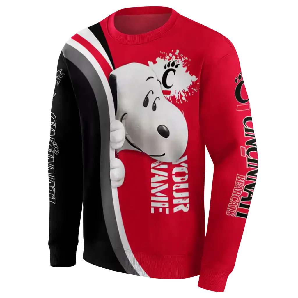 custom cincinnati bearcats peeking snoopy red hoodie new arrival custom cincinnati bearcats peeking snoopy red hoodie new arrival