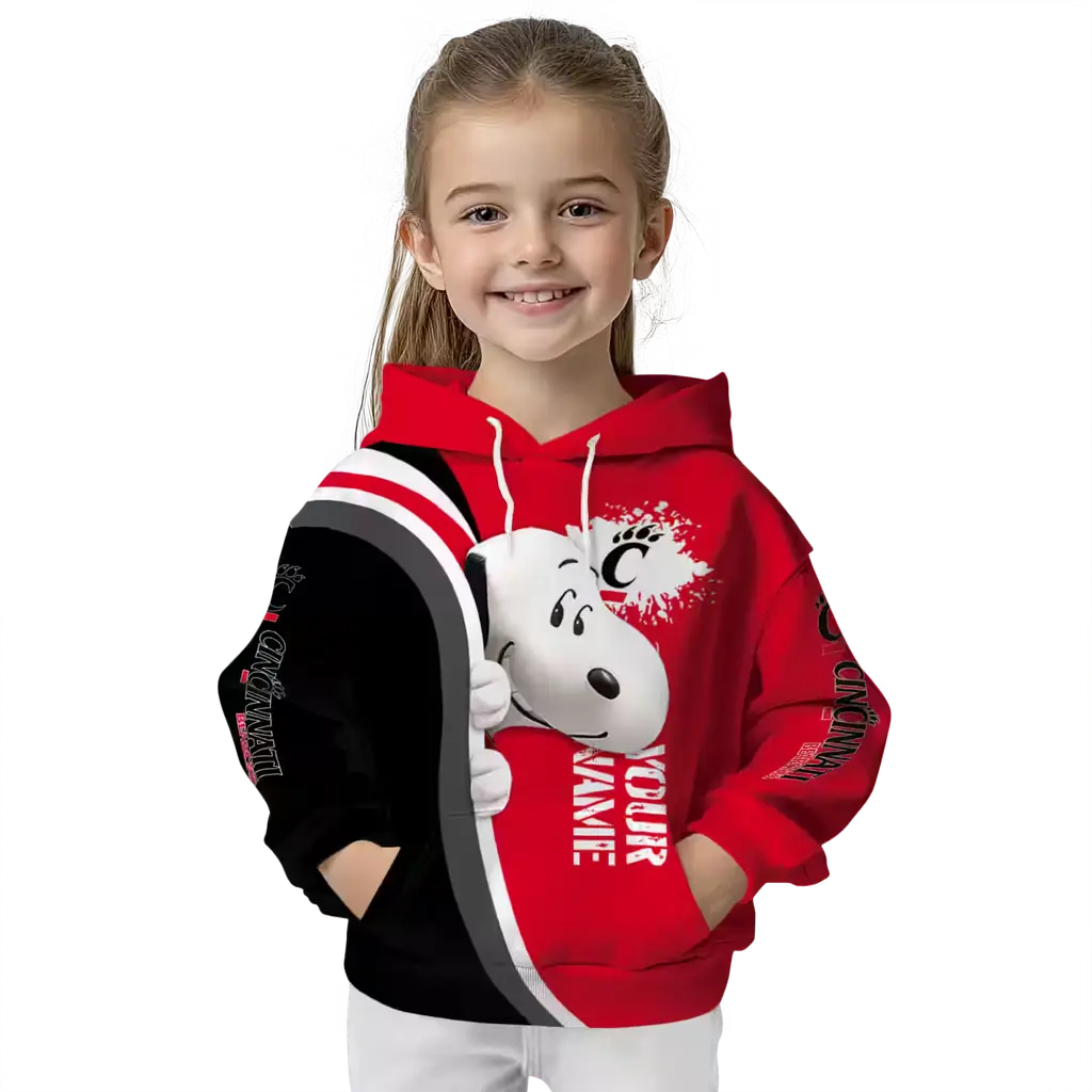 custom cincinnati bearcats peeking snoopy red hoodie top rated custom cincinnati bearcats peeking snoopy red hoodie top rated