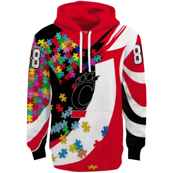 custom cincinnati bearcats puzzle pieces red hoodie best selling