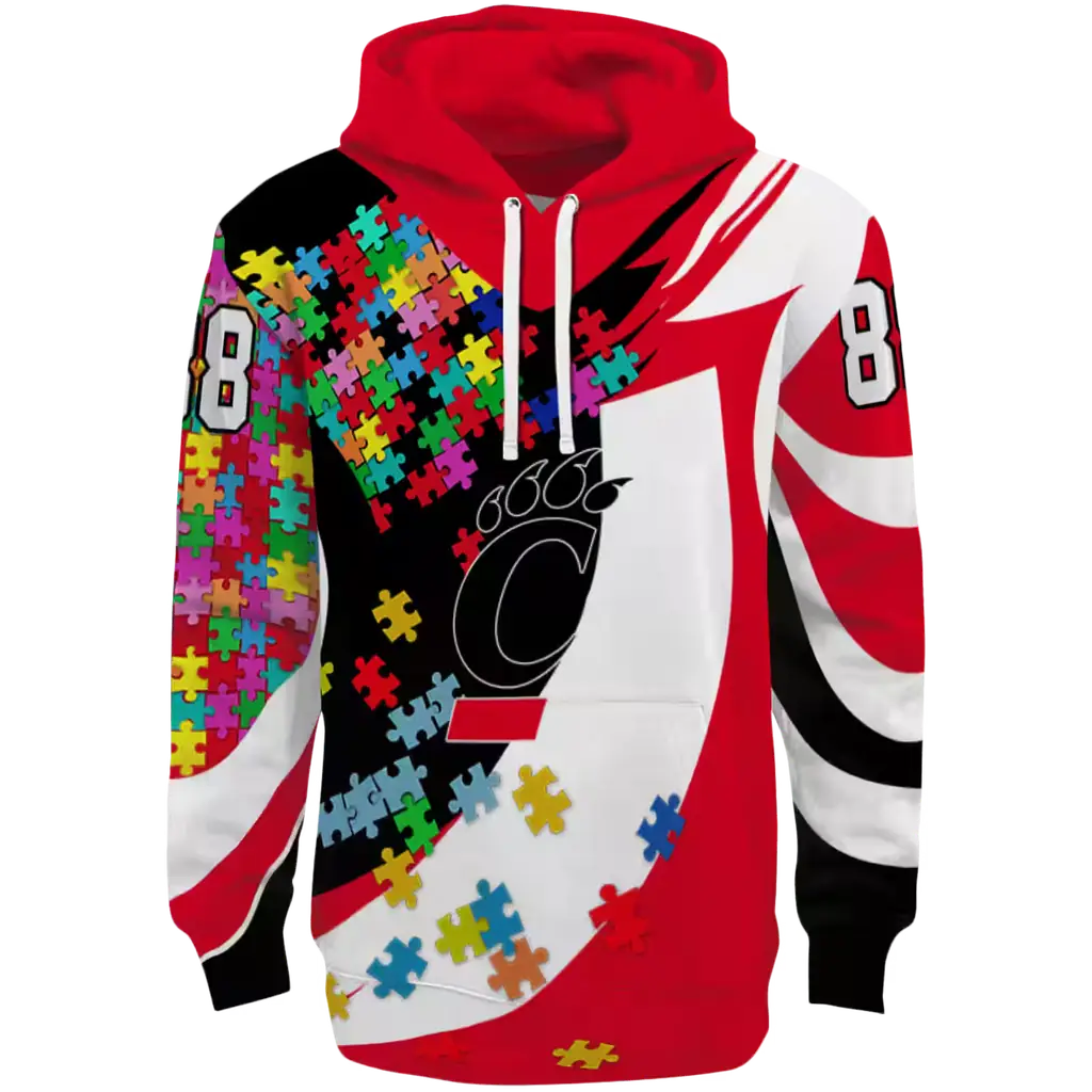 custom cincinnati bearcats puzzle pieces red hoodie best selling custom cincinnati bearcats puzzle pieces red hoodie best selling