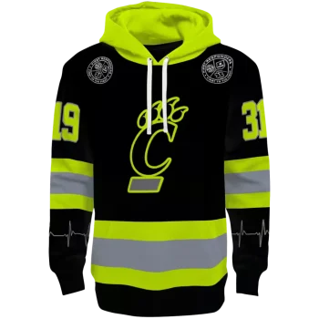 custom cincinnati bearcats safety motif black neon green hoodie best selling