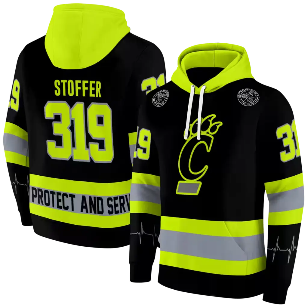 custom cincinnati bearcats safety motif black neon green hoodie fashion forward custom cincinnati bearcats safety motif black neon green hoodie fashion forward