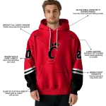 custom cincinnati bearcats striped sleeves red hoodie best selling
