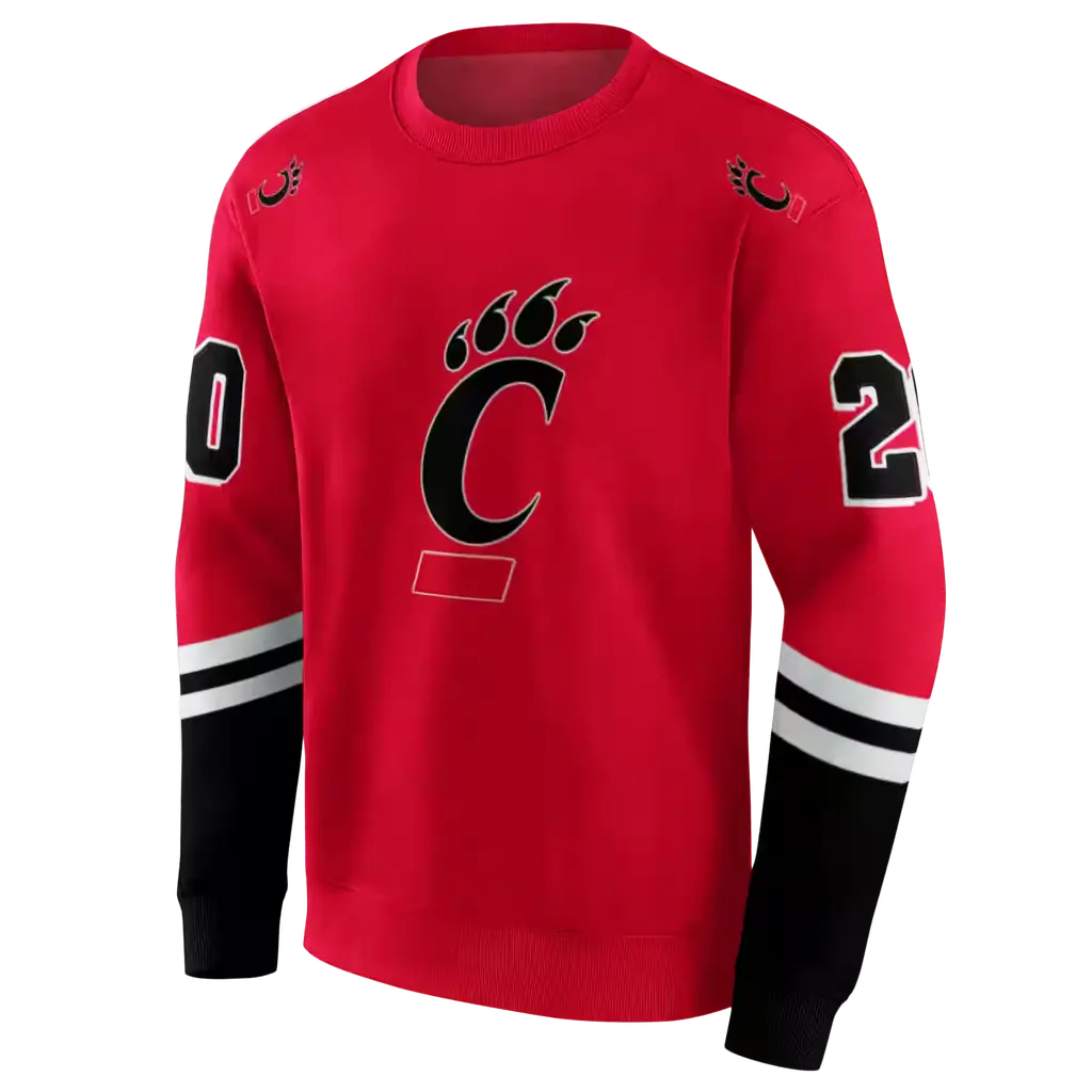 custom cincinnati bearcats striped sleeves red hoodie new arrival custom cincinnati bearcats striped sleeves red hoodie new arrival