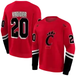 custom cincinnati bearcats striped sleeves red hoodie best selling