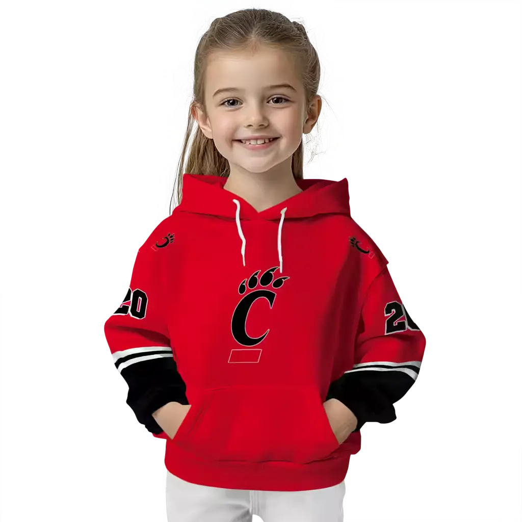 custom cincinnati bearcats striped sleeves red hoodie top rated custom cincinnati bearcats striped sleeves red hoodie top rated