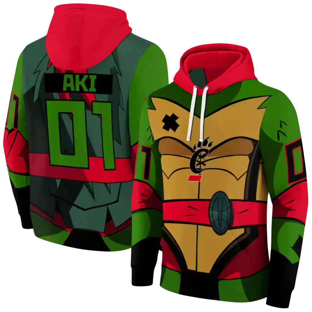 custom cincinnati bearcats superhero armor red green hoodie fashion forward custom cincinnati bearcats superhero armor red green hoodie fashion forward