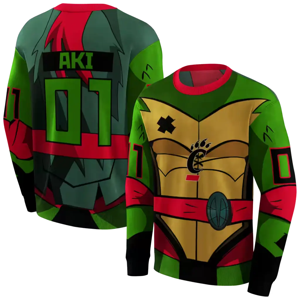 custom cincinnati bearcats superhero armor red green hoodie premium grade custom cincinnati bearcats superhero armor red green hoodie premium grade