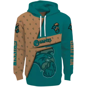 custom coastal carolina chanticleers abstract shape green hoodie best selling