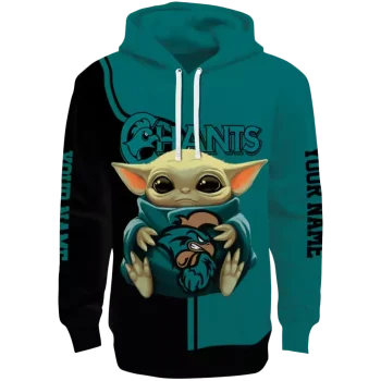 custom coastal carolina chanticleers baby yoda green black hoodie best selling