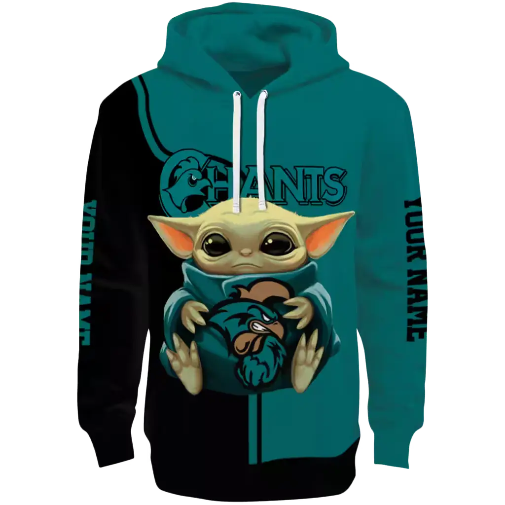 custom coastal carolina chanticleers baby yoda green black hoodie best selling custom coastal carolina chanticleers baby yoda green black hoodie best selling