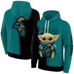 custom coastal carolina chanticleers baby yoda green black hoodie best selling