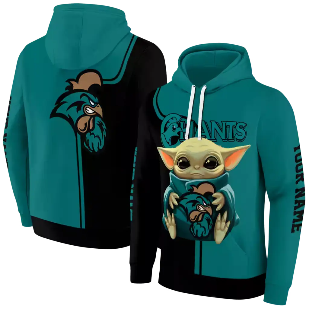custom coastal carolina chanticleers baby yoda green black hoodie fashion forward custom coastal carolina chanticleers baby yoda green black hoodie fashion forward