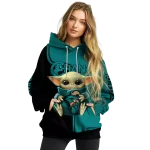 custom coastal carolina chanticleers baby yoda green black hoodie best selling