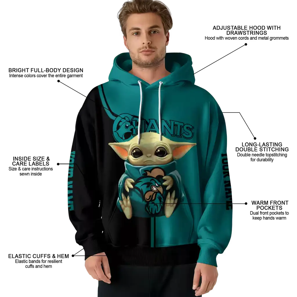 custom coastal carolina chanticleers baby yoda green black hoodie latest model custom coastal carolina chanticleers baby yoda green black hoodie latest model