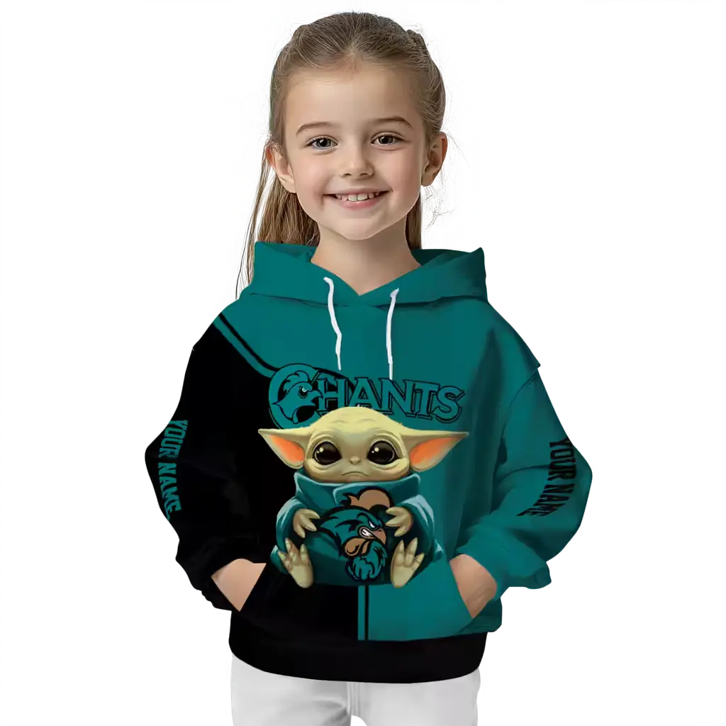 custom coastal carolina chanticleers baby yoda green black hoodie top rated custom coastal carolina chanticleers baby yoda green black hoodie top rated