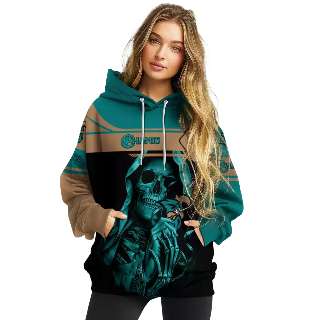 custom coastal carolina chanticleers grim reaper green black hoodie high quality custom coastal carolina chanticleers grim reaper green black hoodie high quality