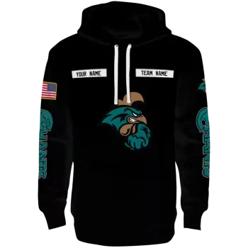 custom coastal carolina chanticleers punisher skull black hoodie best selling