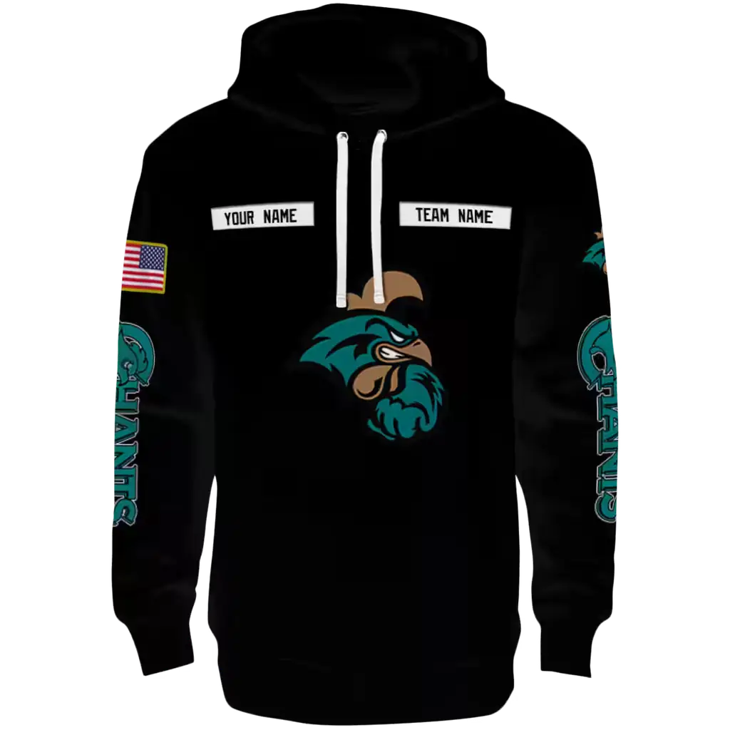 custom coastal carolina chanticleers punisher skull black hoodie best selling custom coastal carolina chanticleers punisher skull black hoodie best selling
