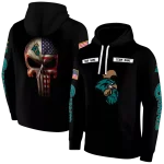 custom coastal carolina chanticleers punisher skull black hoodie best selling