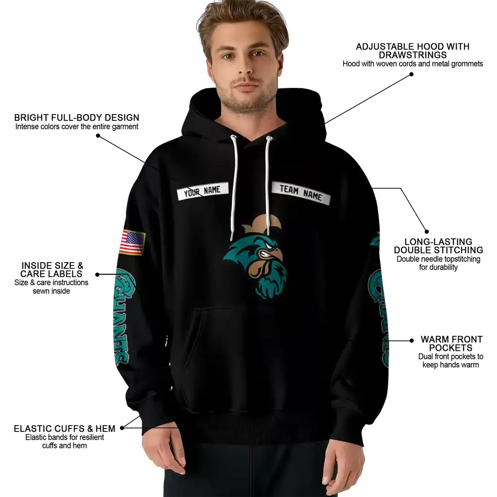 custom coastal carolina chanticleers punisher skull black hoodie latest model custom coastal carolina chanticleers punisher skull black hoodie latest model
