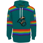 custom coastal carolina chanticleers rainbow stripes green hoodie best selling