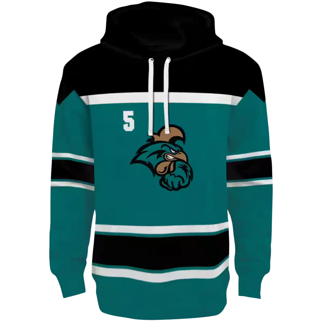 custom coastal carolina chanticleers striped pattern green hoodie best selling custom coastal carolina chanticleers striped pattern green hoodie best selling
