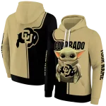 custom colorado buffaloes baby yoda gold black hoodie best selling