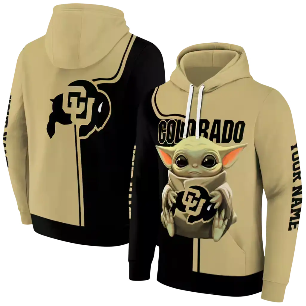 custom colorado buffaloes baby yoda gold black hoodie fashion forward custom colorado buffaloes baby yoda gold black hoodie fashion forward