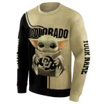 custom colorado buffaloes baby yoda gold black hoodie best selling