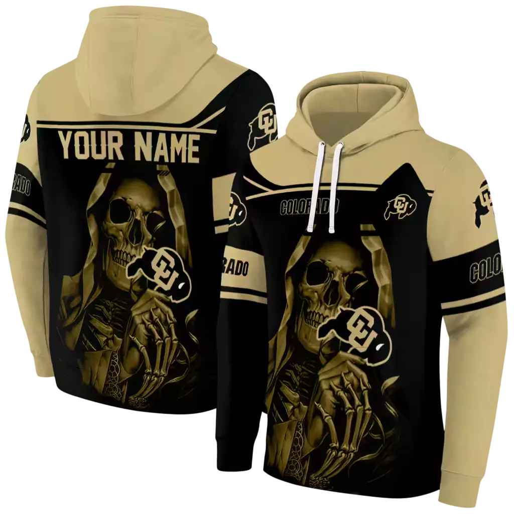 custom colorado buffaloes grim reaper gold black hoodie fashion forward custom colorado buffaloes grim reaper gold black hoodie fashion forward