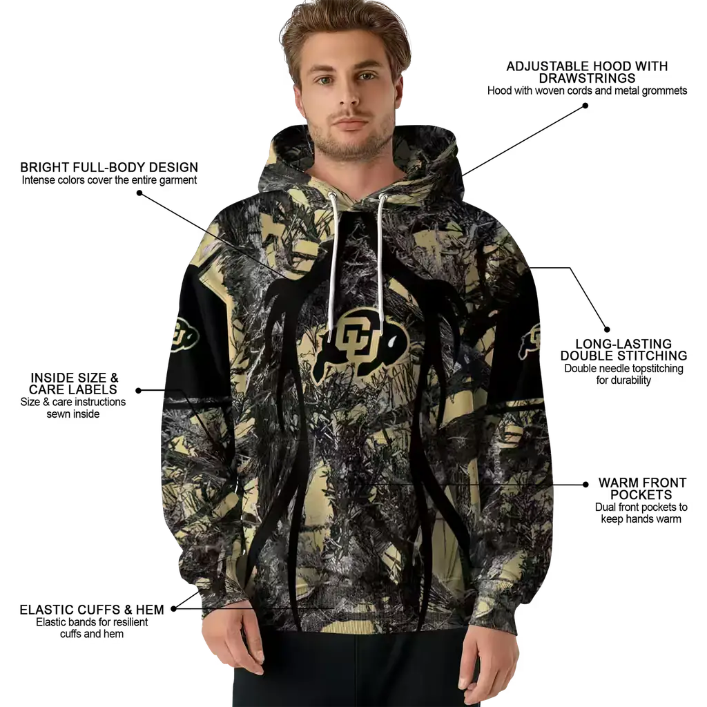 custom colorado buffaloes hunting theme gold black hoodie latest model custom colorado buffaloes hunting theme gold black hoodie latest model