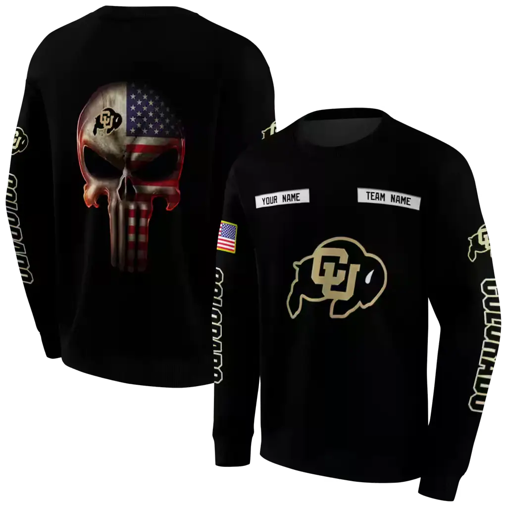 custom colorado buffaloes punisher skull black hoodie premium grade custom colorado buffaloes punisher skull black hoodie premium grade