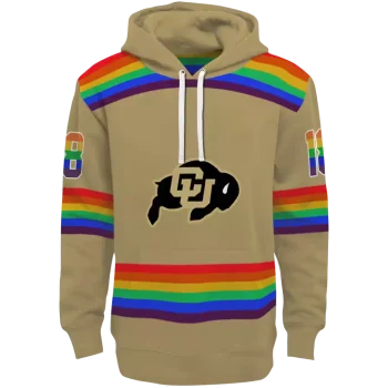 custom colorado buffaloes rainbow stripes gold hoodie best selling