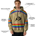 custom colorado buffaloes rainbow stripes gold hoodie best selling