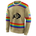 custom colorado buffaloes rainbow stripes gold hoodie best selling