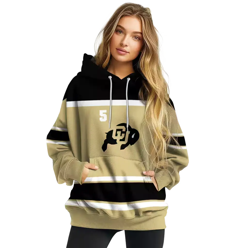 custom colorado buffaloes striped pattern gold hoodie high quality custom colorado buffaloes striped pattern gold hoodie high quality