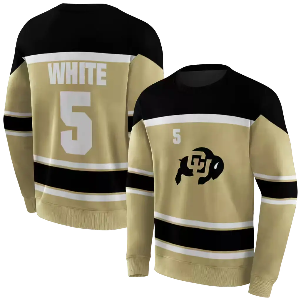 custom colorado buffaloes striped pattern gold hoodie premium grade custom colorado buffaloes striped pattern gold hoodie premium grade